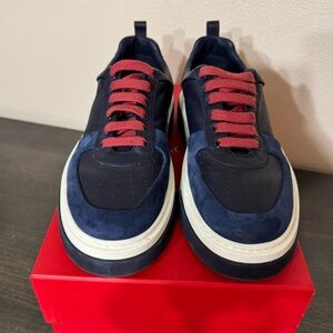 Men's Navy and Red Sneakers